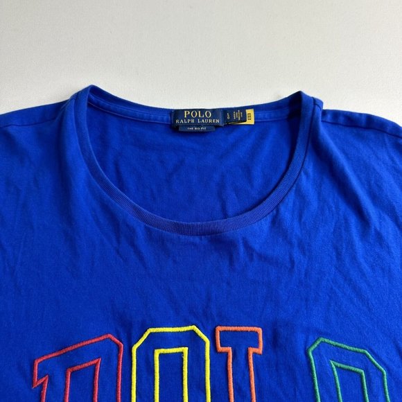 Polo Ralph Lauren The Big Fit Logo Jersey T-Shirt Mens Large Blue Short Sleeve - Picture 6 of 10
